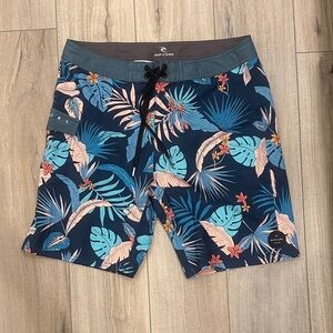 Men’s Rip Curl Men's Floral Board Shorts - Navy and Teal